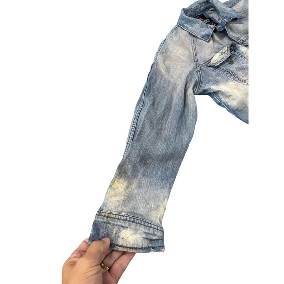 Jordan Craig Legacy Edition Mens Acid Wash distressed street Denim Jacket XL - Picture 2 of 15